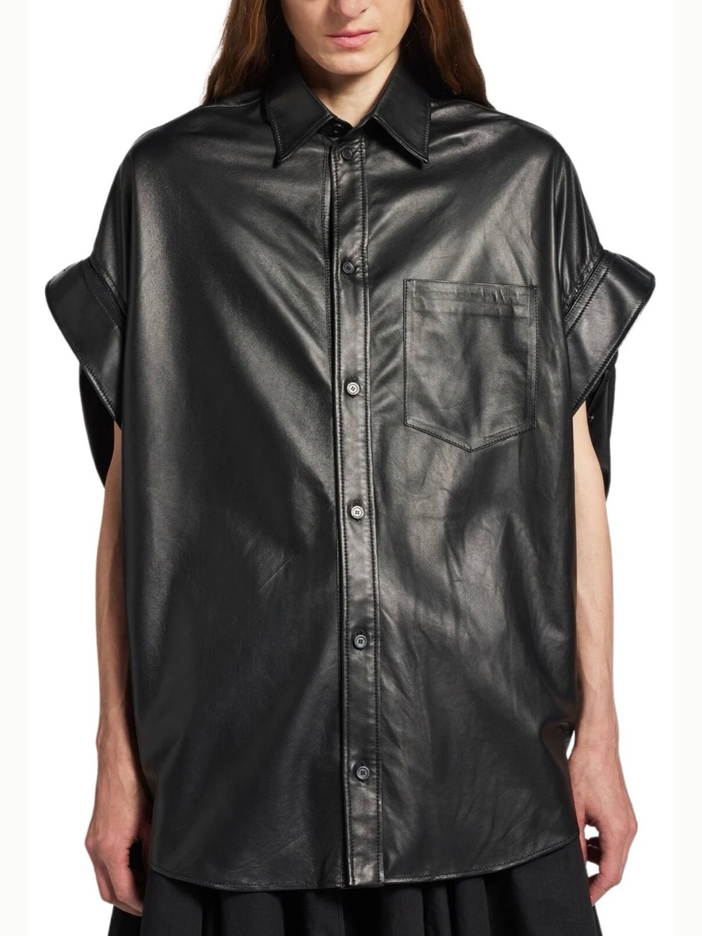 Balenciaga leather Shirt Dress NWT